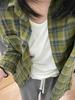 Women’s Retro Green Plaid Shirt Jacket - Korean Style, Loose Fit, Casual Long Sleeve for Spring and Autumn