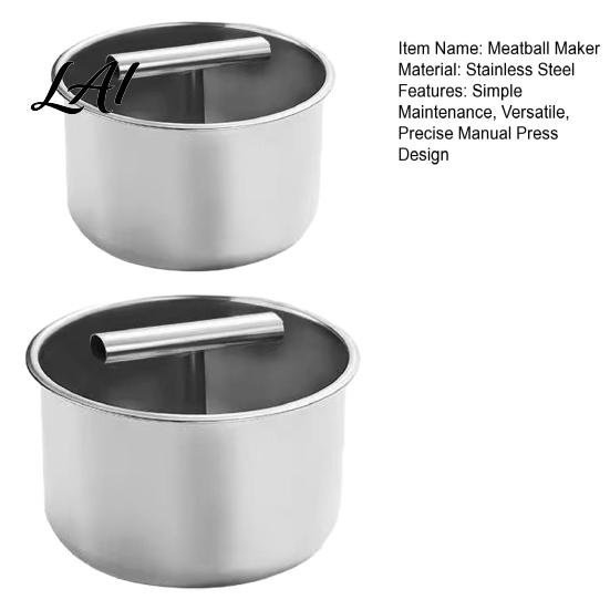 Manual Meatball Presser 2Pcs Stainless Steel Maker Meat Ball Press Tool for Homemade Beef Nonstick Shaper Pork Fish Balls Kitchen Cooking