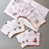 12Pcs Vintage Style Women's Printed Handkerchiefs Sweat Absorbent Breathable Square Hand Towel 28x28cm Lightweight