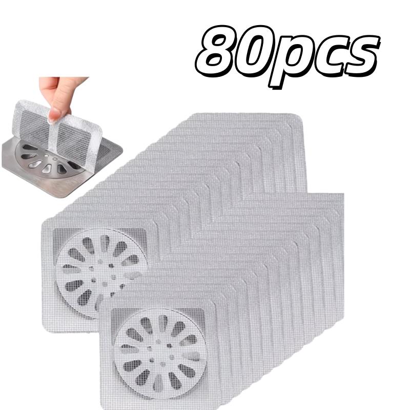 

80pcs Reusable Shower Drain Covers – Waterproof Adhesive Hair Stopper, Sink Strainer Protectors