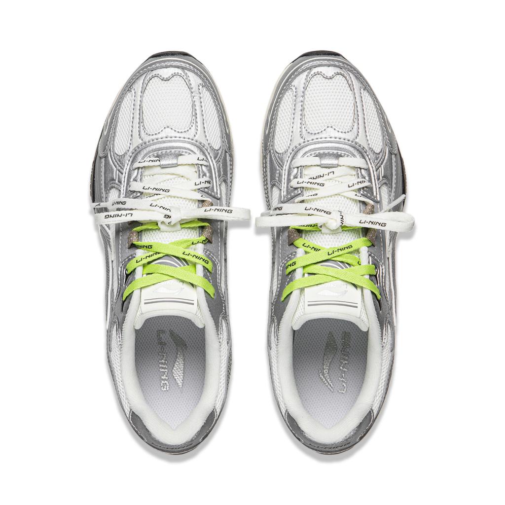 Li Ning Classic Thin Sole Retro Fashionable Comfortable Lightweight Soft Elastic Non-Slip Wear-Resistant Casual Shoes Women Sneaker Silver AGLW196-2