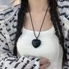 Adjustable Heart & Spade Leather Necklace - Stylish, Versatile, Cute Clavicle Chain for Fashionable Girls