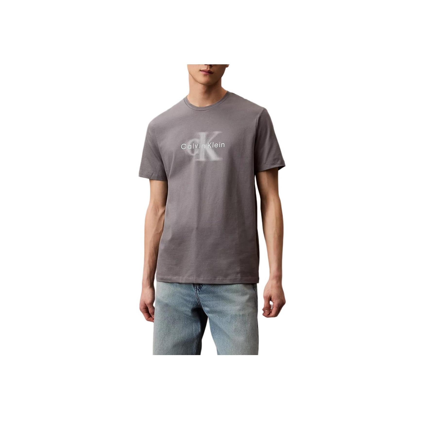 

Calvin Klein Minimalist Comfortable Versatile Gradient Pattern Crew Neck Short Sleeve T-Shirt Men Tops Gray 4RB845G-030 S