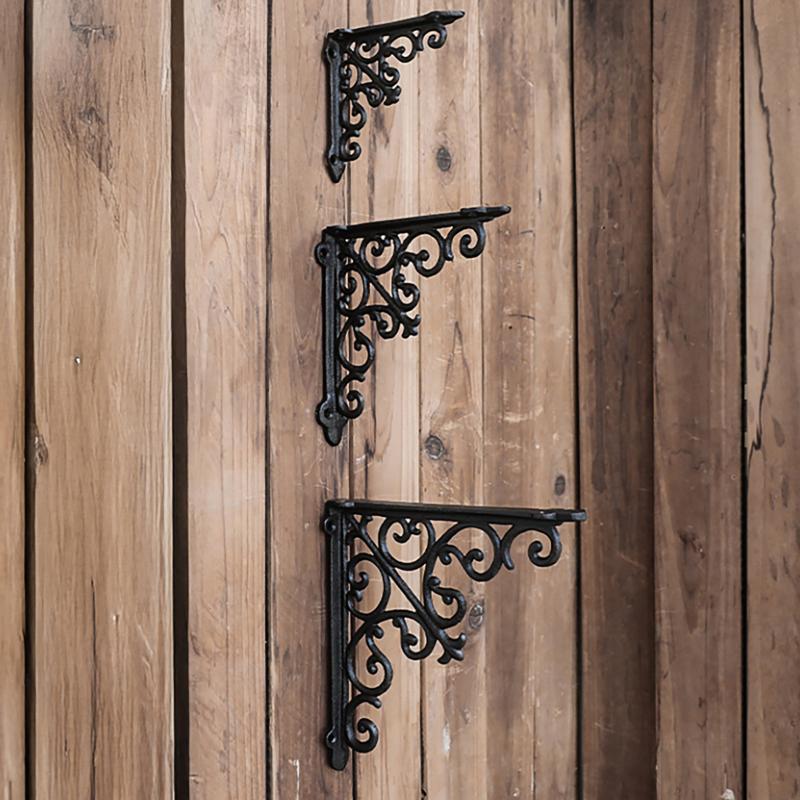 Suport decorativ vintage din fontă pentru raft Suport triunghiular de perete Rezistent la greutate Rezistent la rugină Suport pentru raft flotant Decor casă