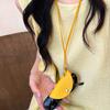 Frühlingsfarben Leder Knödeltasche Halskette Damen Halsbrillenclip Schmuck tragbar einfacher personalisierter Schmuck