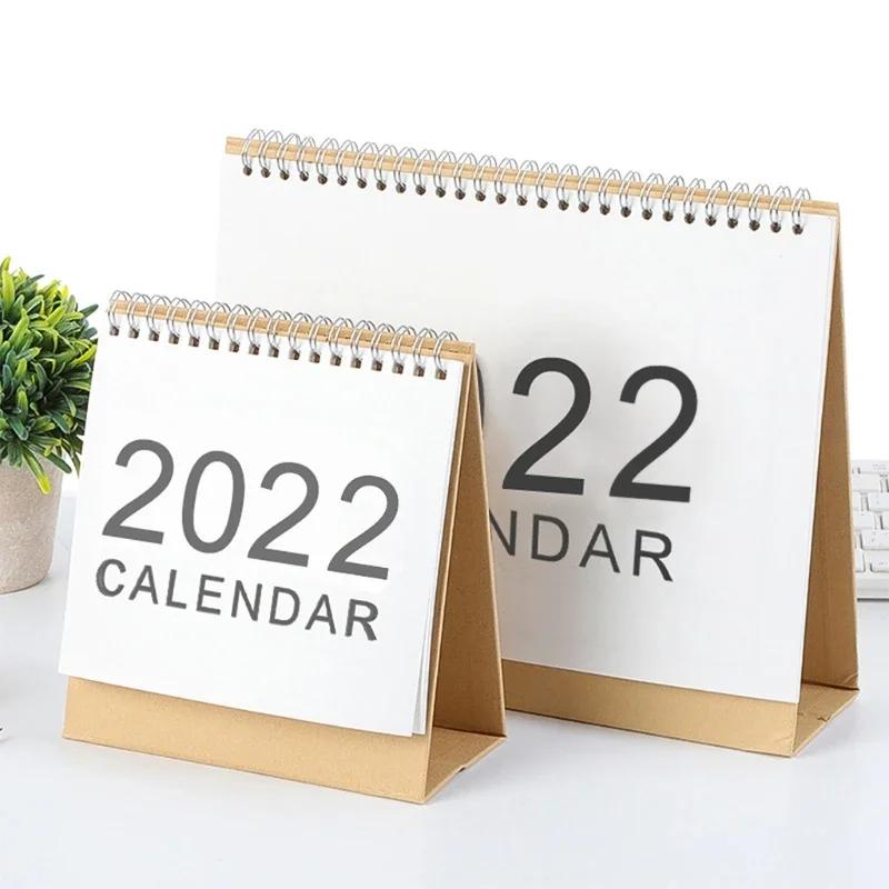 English Daily Monthly Yearly Planner Schedule Agenda Organizer 2022 Simple Desktop Calendar for Home Office