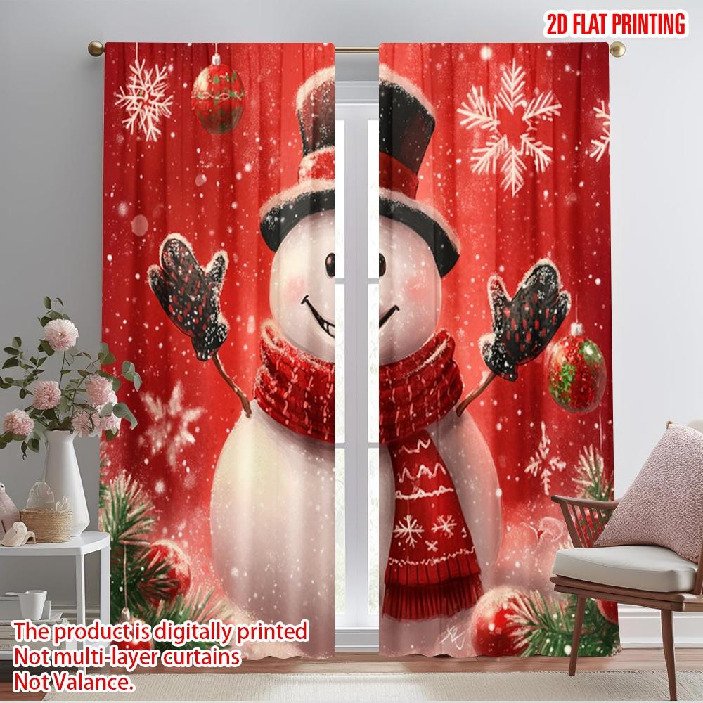 

2pcs,2D plane printing Curtains Roller Blinds Cute Snowman Christmas Winter Holiday_b (2) Polyester Fabric (without rod) 52.50×116.00 CM 2pcs