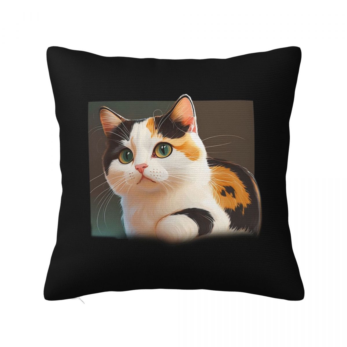 

Calico Cat With Pot Plants Cat For Mom Square Pillowcase Cushion Cover Pillow Case Throw Pillow Cover for Home Bedroom Car 12x12Inch