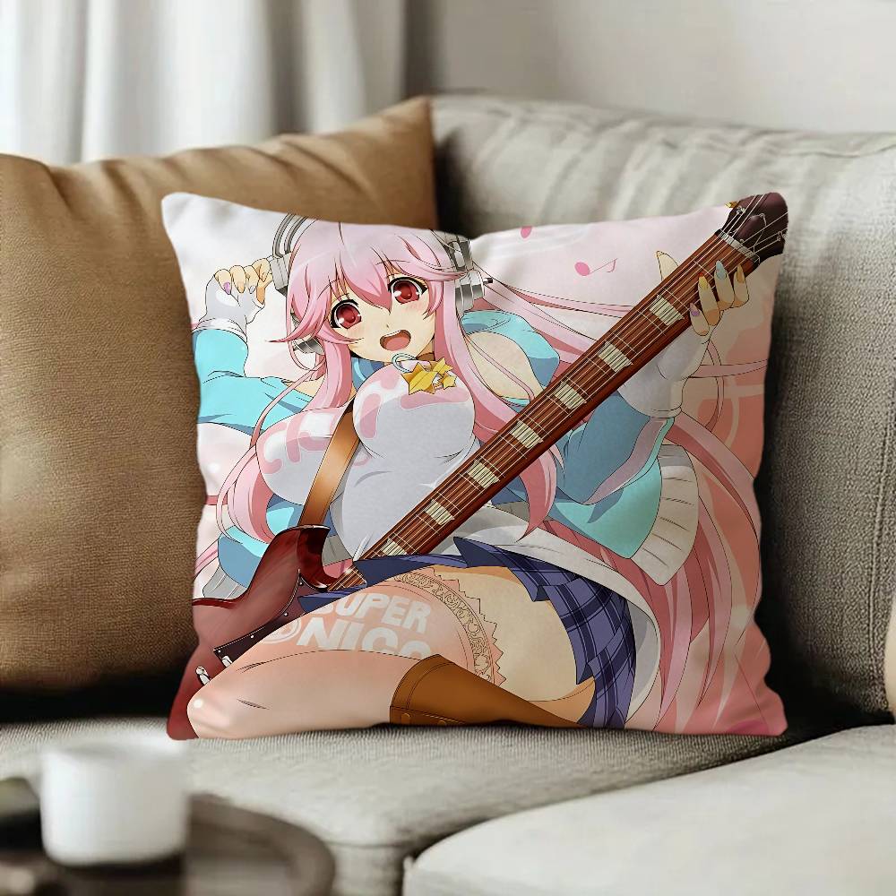 Beautiful Super S-Sonico Personalized Pillow Dust Cover Bedroom Kids Party Decoration Pillowcase Birthday Children Gift