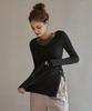 Debiweeo Layered Ribbed Slit Set Devi-T0125-Charcoal