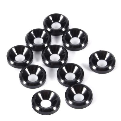 10 Pezzi Rondelle Piane Anodizzate M3 Testa Svasata Guarnizione Lega di Alluminio Nero