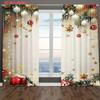 2 Pcs Christmas Decorations Print Curtains  Suitable for Bedroom  Living Room Kitchen Decoration  Home Decoration  Window Decoration