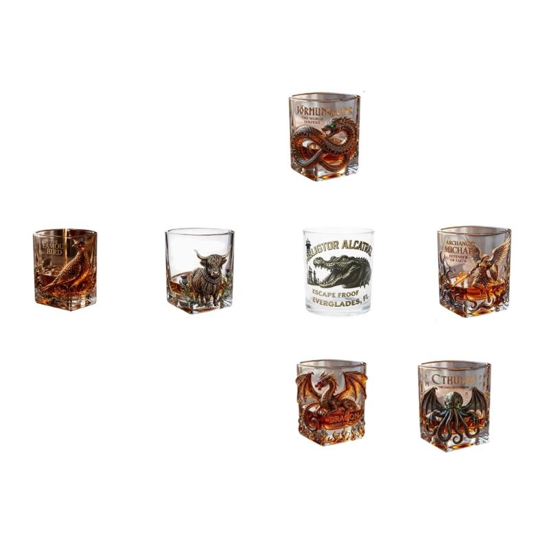 Clear Drink Glass for Shelf Display and Desk Styling, Decorative Sipping Piece for Evening Beverage Service and Display