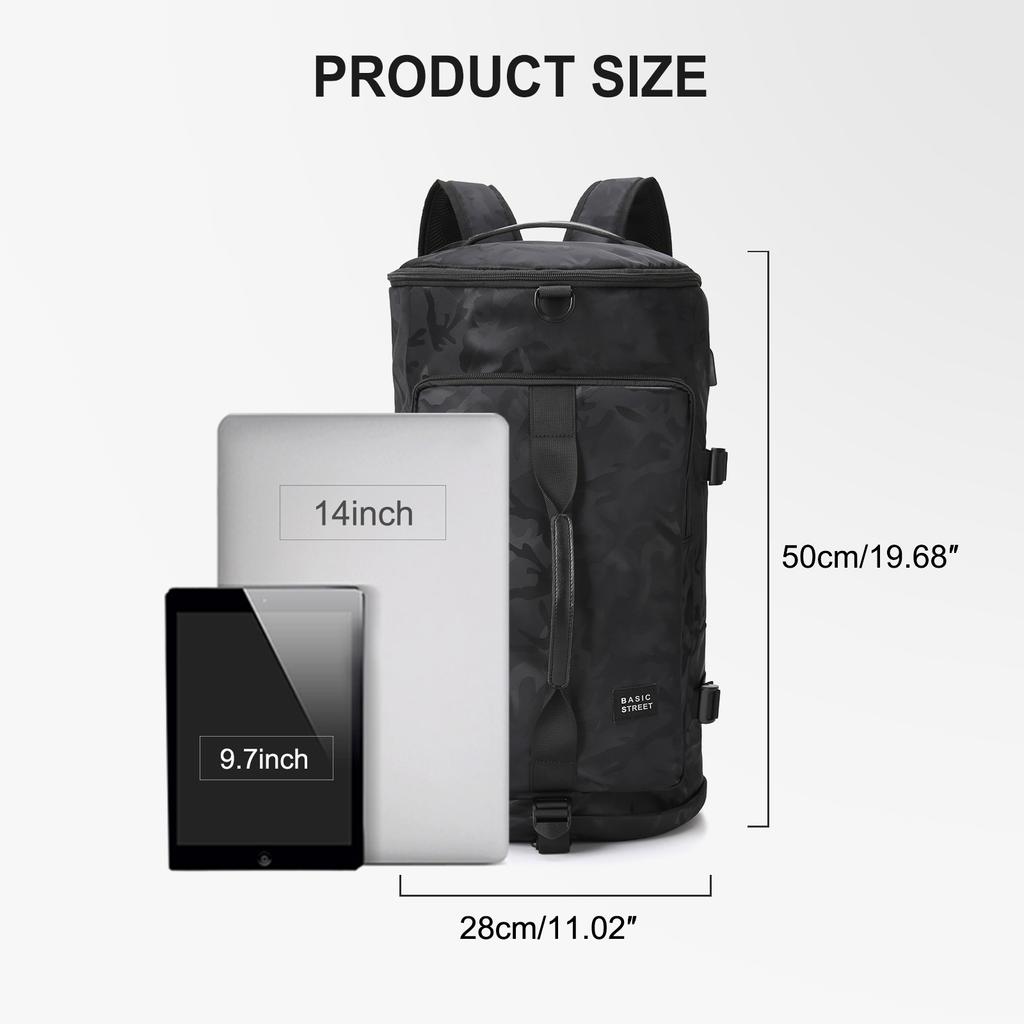 Reisetasche, Rucksack, Ball, Sporttasche für Männer und Frauen, Gepäck, Sport-Basketball-Rucksack mit Schuhfach, lässiger Reiserucksack