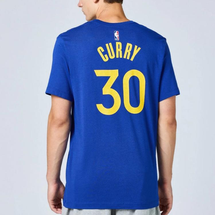Nike NBA Golden State Warriors Stephen Curry T-shirt Blue/Yellow Men Streetwear DR6374-496