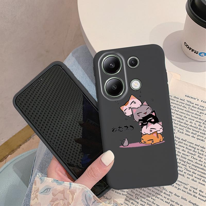 

Мягкий силиконовый чехол с милым рисунком кота для Samsung A55 A35 M35 Xiaomi Redmi Note 13 Pro iPhone Huawei Honor Realme Camera Защитный противоударный чехол Samsung Galaxy S9 Plus