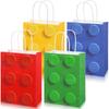 Building Blocks Brick Party Favors Gift Bags, Treat Paper Bag With Handle For Boy Kids Birthday, Baby Shower Decorations, 20Pcs