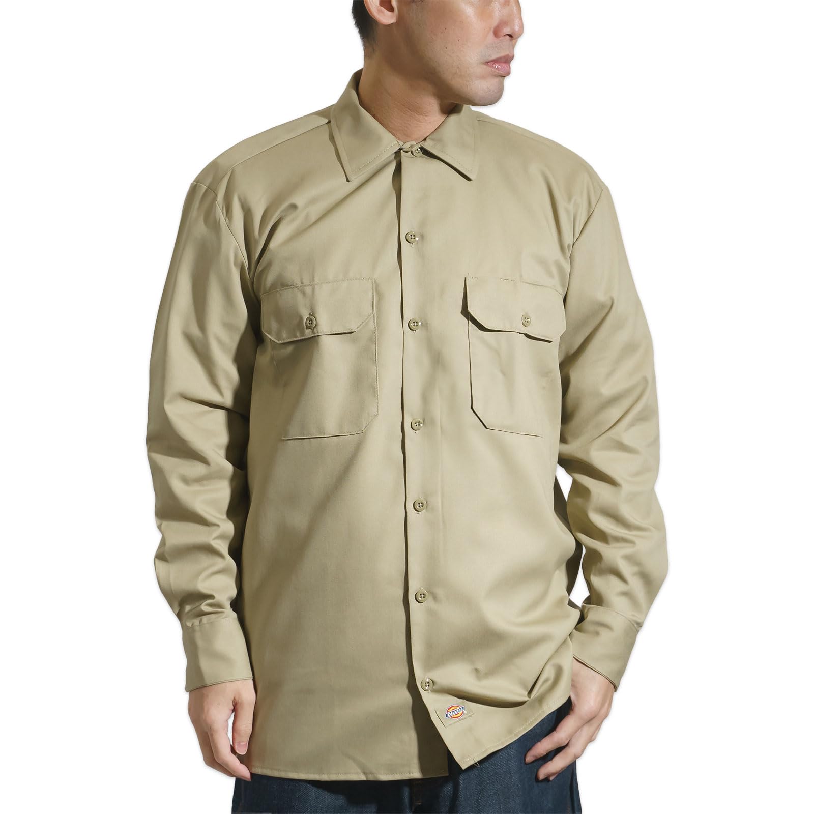 

Dickies Plus Size Long Sleeve Work US Beige Мужская рубашка, размер X-Large, цвет