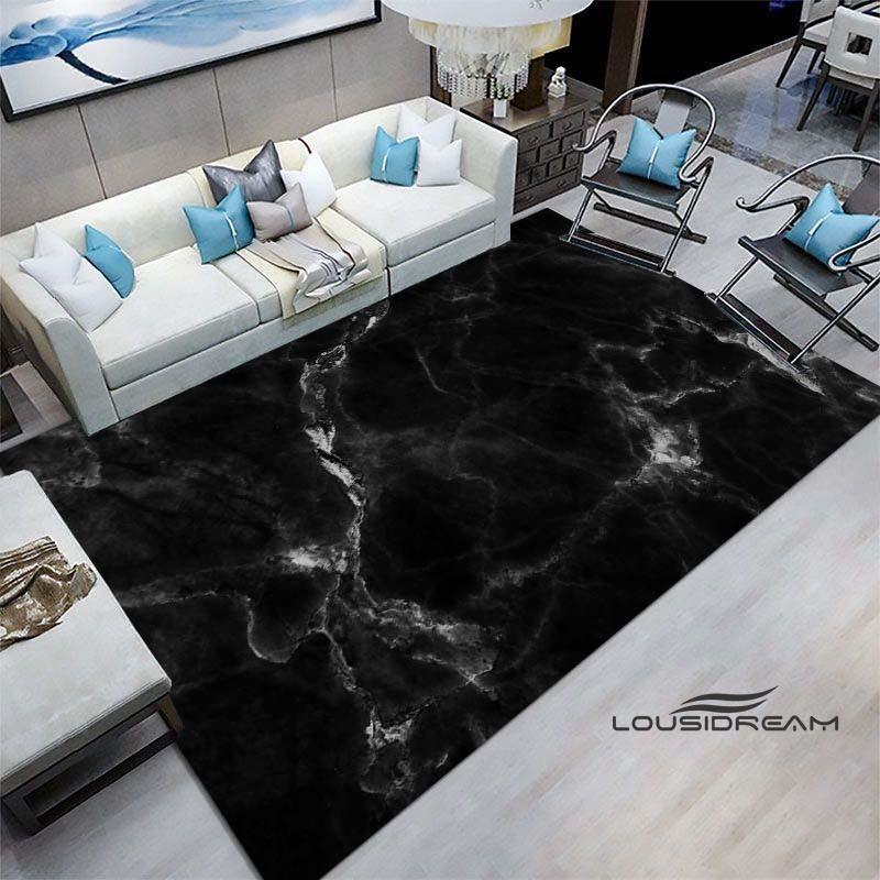 Luxury Fantasy Marble Carpet, Bedroom Carpet, Living Room, Sofa Decoration, Large Green and Gold Game Decoration