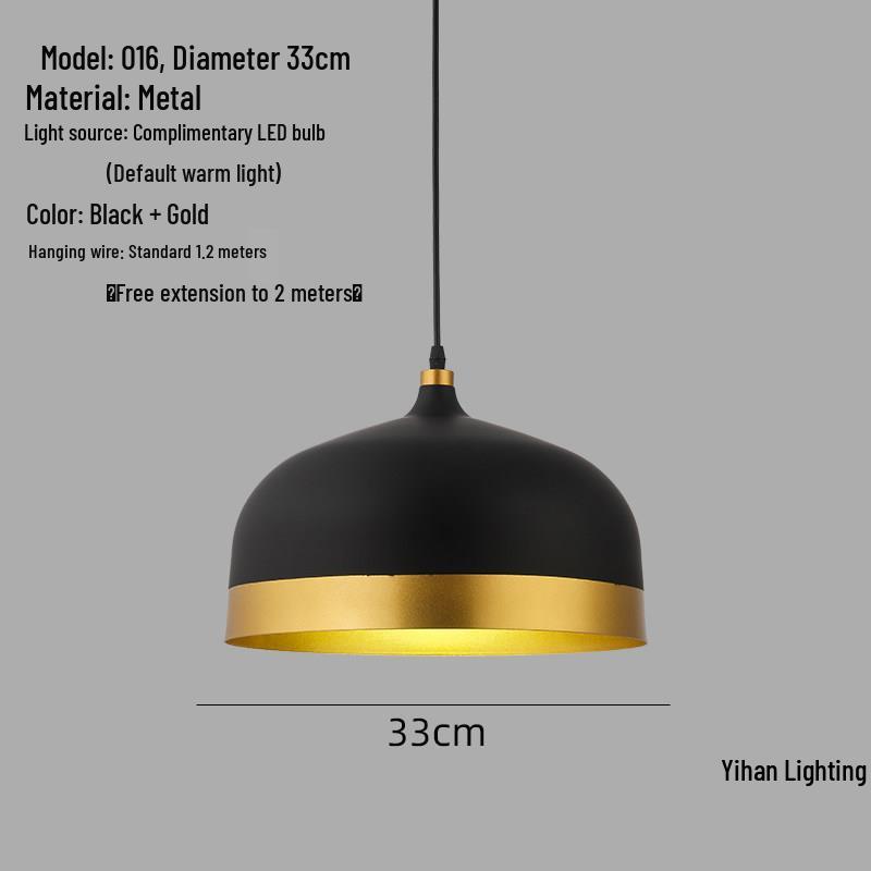 Modern Nordic Single-Head Pendant Light for Hotels, Bars, and Restaurants - Industrial Retro Style Lampshade.