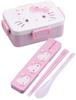 Skater Chopsticks and Spoon Combo Antibacterial for with Silicone Cushion for Silent Made in Sanrio Hello Kitty 50th Anniversary Edition Set, 18cm,