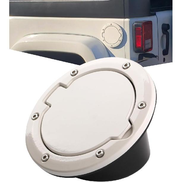 Black Gas Cap Cover Fuel Filler Door Cover Compatible with 2007-2017 Wrangler JK JKU 2/4-DOOR(NOT FOR 2018+ JL MODELS)