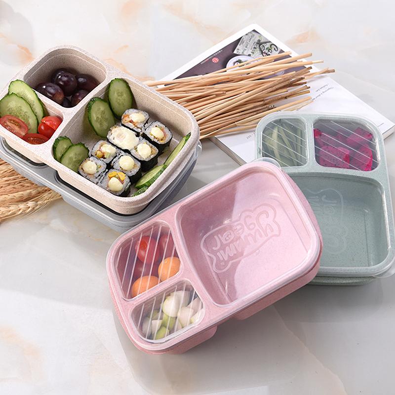 

Bento Box Food Grade Wheat Straw Storage Case Portable Food Storage Containe A3