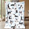 French Bulldog Pattern with Bones Hearts Theme blanket Lightweight Warm Flannel Blanket Decorative Throw Blanket for Home Decoration
