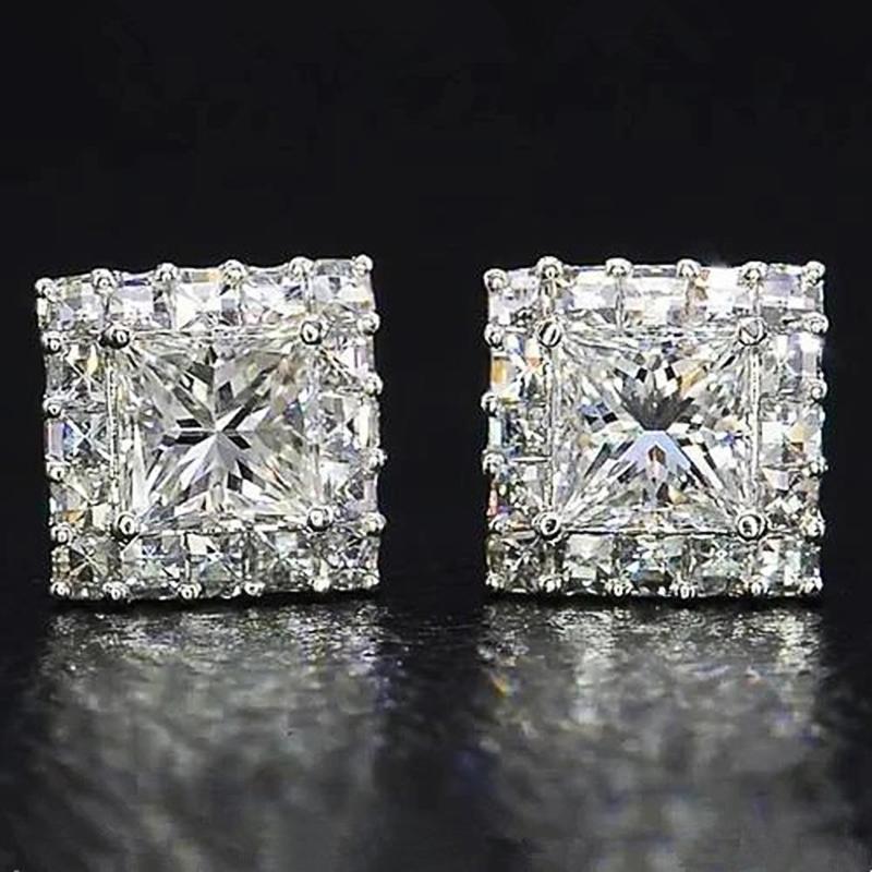 

BELLA BOX Bling Blling квадратный цирконий серьги-гвоздики аксессуары для пирсинга ушей для женщин роскошные свадебные серьги подарочные ювелирные изделия