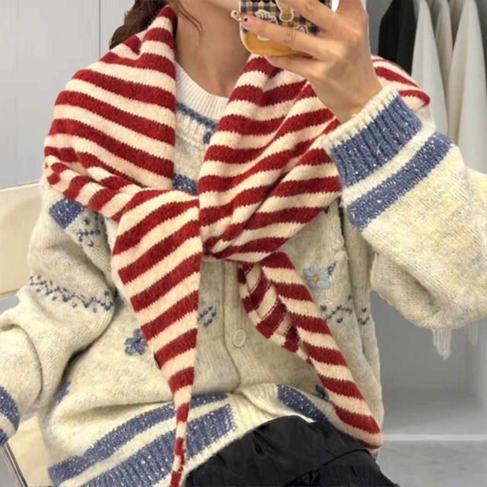 Warm Triangular Scarf Knitted Wool Scarves Korean Neck Protection Scarf  Autumn Winter