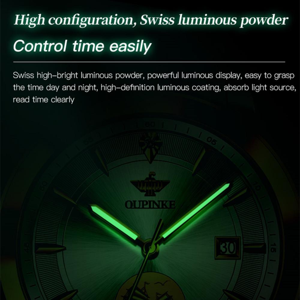 OUPINKE Montre homme en relief, design de voile, mécanique, montre haut de gamme