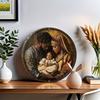 Elegant African Holy Family Round Wooden Wall Art - Perfect for Home & Office Decor, African Home Decor Family Wall Decor