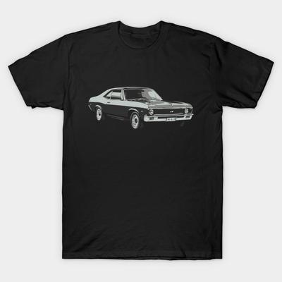 Asiatische Größe Herren T-Shirt mit Aufdruck 1969 Chevy Nova Kein Schnitt Wärmeübertragungsdruck Baumwoll-T-Shirt