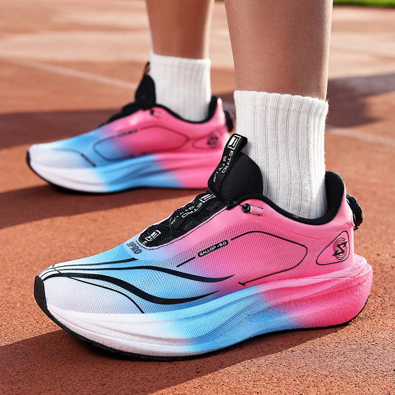 

Red Rabbit Carbon Board Running Shoes Men s Summer Breathable Popcorn Slow Shock Professional Racing Anti-skid Rotary Buckle Sneakers 36