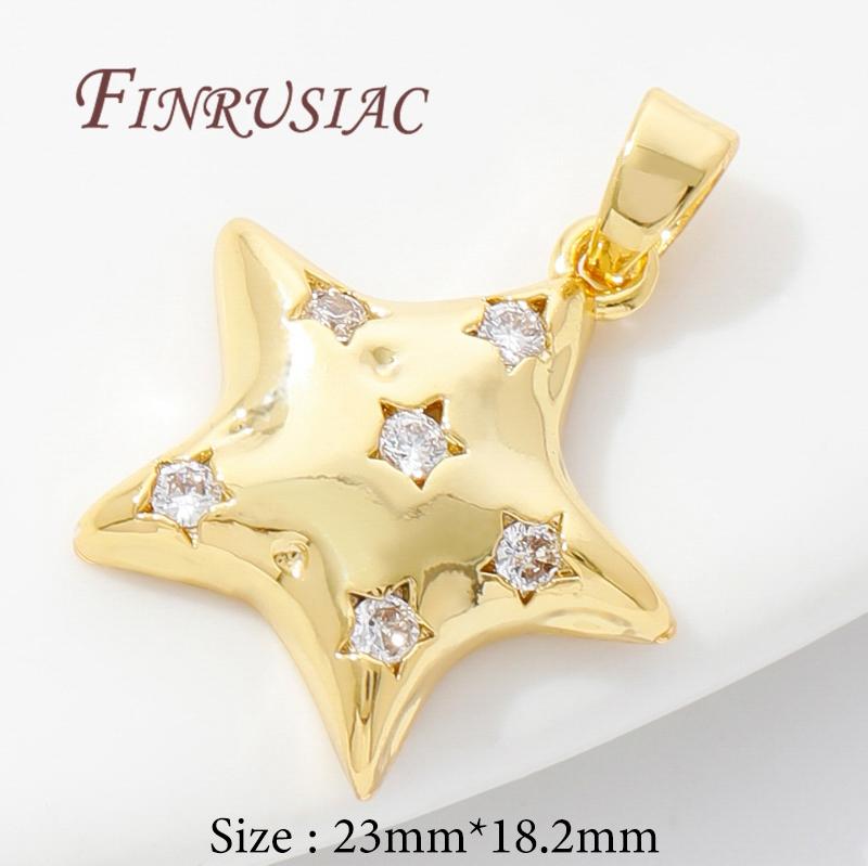 Charm Jewelry Making 18K Real Gold Plated Jewellery Charms Accessories,Pendant For Needlework,Fashion Star/Moon Pendant