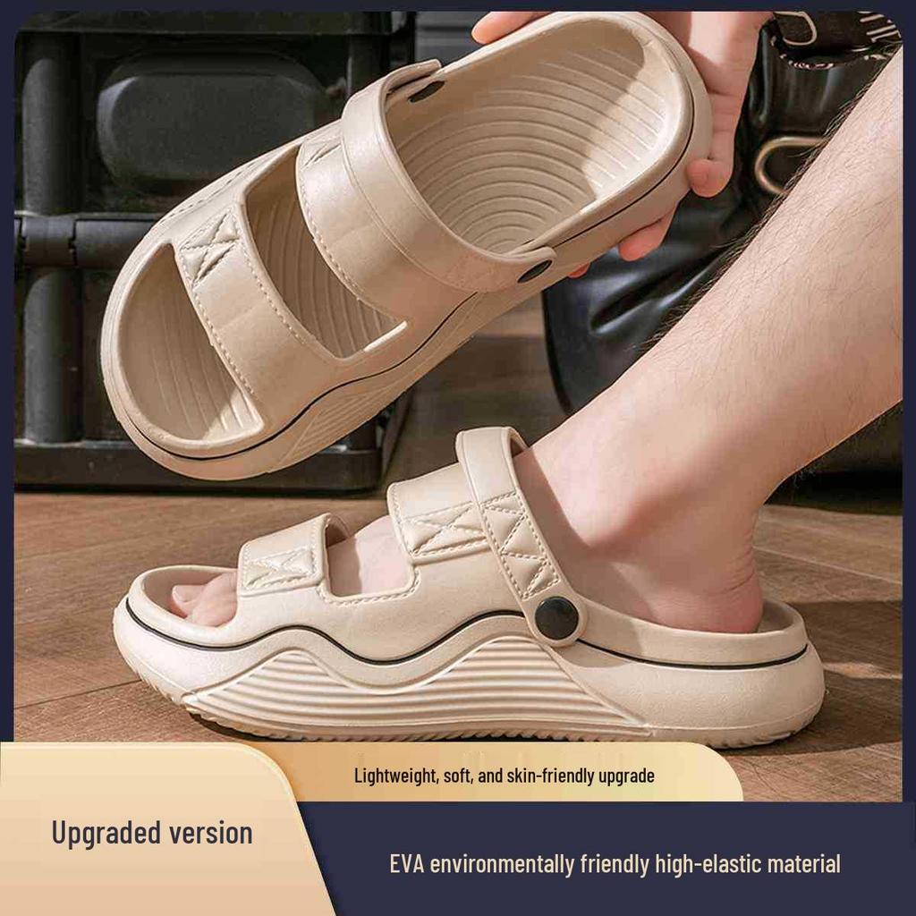 Men's 2024 Non-Slip Dual-Use Summer Sandals: Perfect for Beach, Water, and Driving.