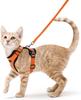 Breathable Reflective Strips Jacket Cat Harness and Leash for Walking,Escape Proof Soft Adjustable Vest Harnesses for Cat