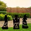 1pc Halloween Witch Iron Silhouette Patio Sign with Stake Outdoor Lawn Decoration Halloween Party Supplies
