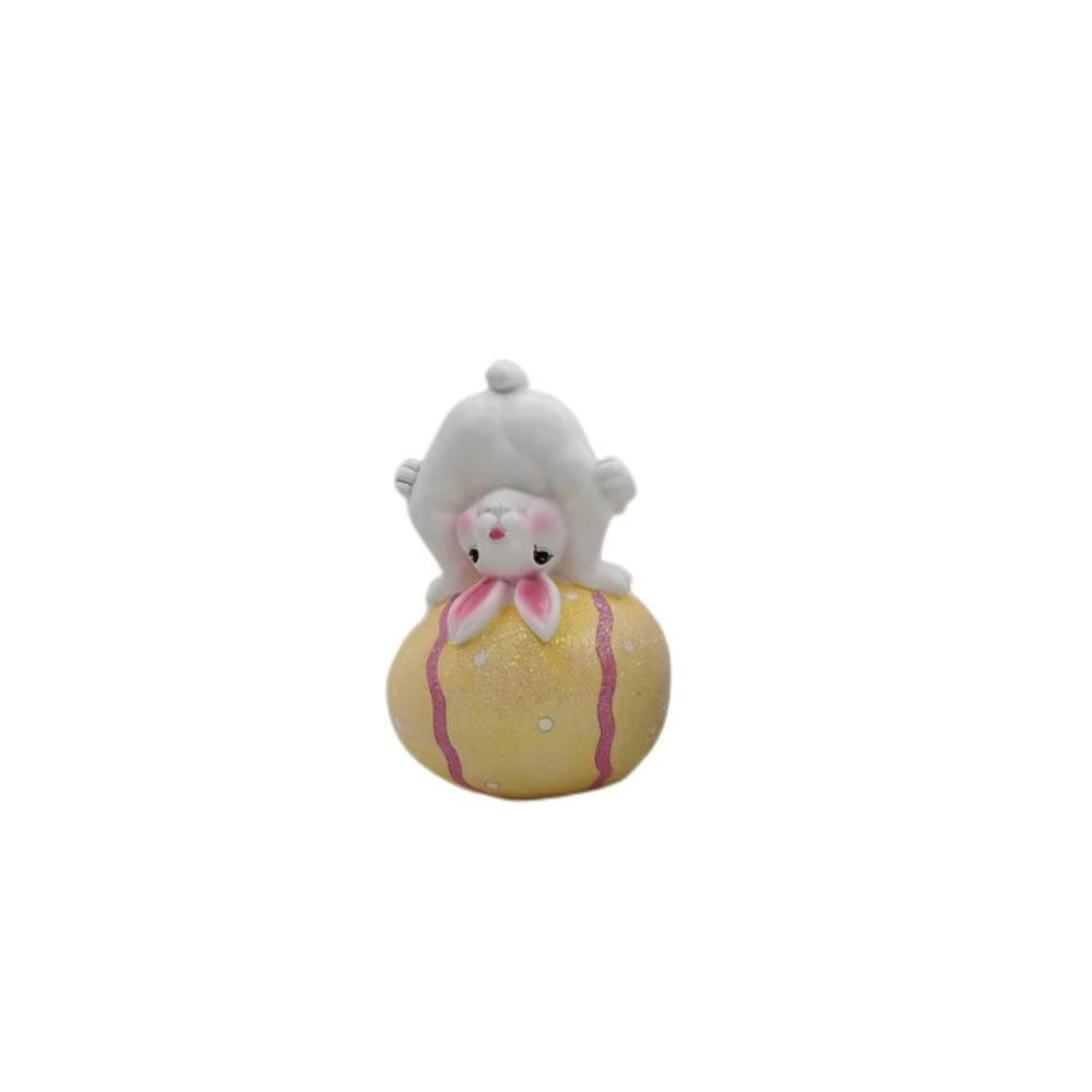Easter Yoga Bunny Ornament, Home Yoga Bunny Colourful Egg Statue, Easter Tabletop Colourful Bunny Ornament