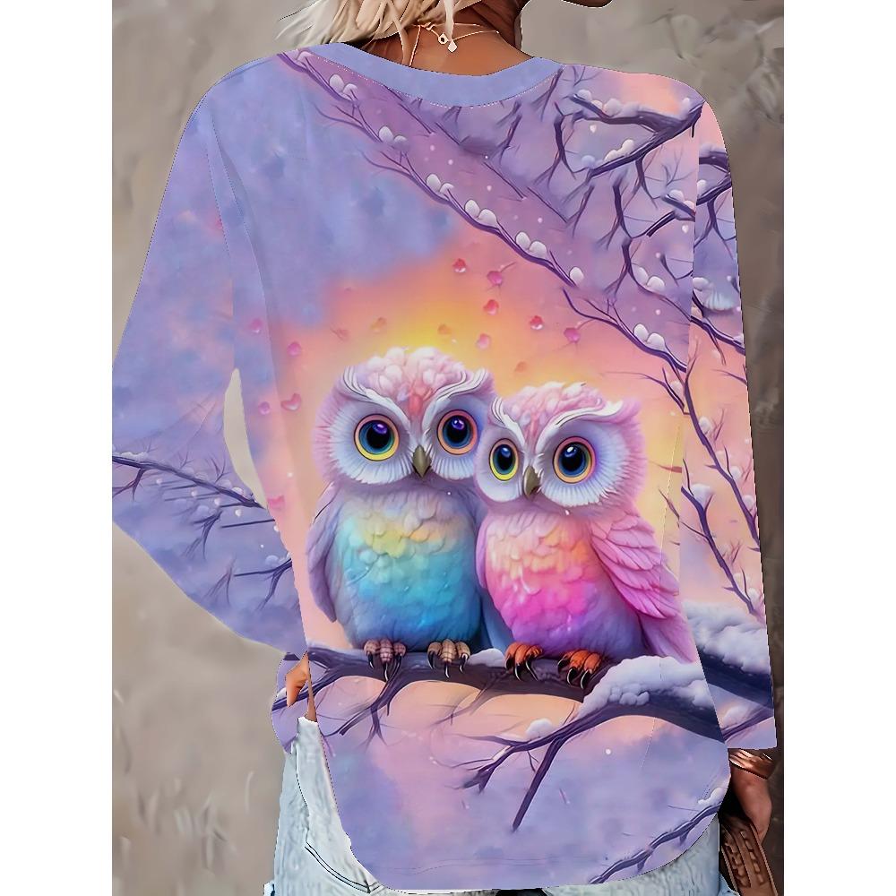 Spring and Autumn Fashion Women's Long Sleeve Crew Neck T-Shirt, Women's Casual Top