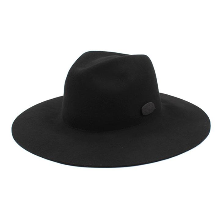 Yunibeosyeolkemiseuteuli Black Metal Wool Long Fedora Bk Wool Fedora