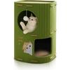 Cat House for Indoor Cats – 2-Tier Cat Condo Cave with Plush Ball, Soft Cushion & Peek Hole – Cozy Kitten Bed and Cat Furniture for Play, Rest & Hide
