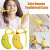2in1 Plastic Toothbrush Head Protective Cover Portable Banana Shape Toothbrush Case Cap Brush Protect Toothbrush Case Cap
