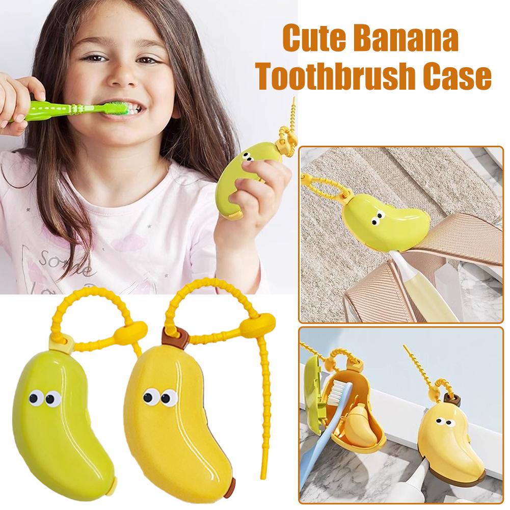 Banana Toothbrush Protective Cap With Toothpaste Storage Box - Compact And Convenient - Essential Toothbrush Cover For Travel