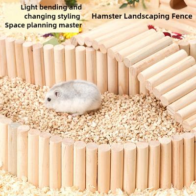 Woode Ladder Fence Hamster Cage Ornament Hamster Guinea Pig Hideout Toy Plaything Baby Playpen Small Pet Accessories Playground