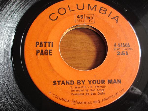 

7-дюймовая пластинка ПАТТИ ПЕЙДЖ - Stand By Your Man 444666 Columbia Canada Поп Б/У