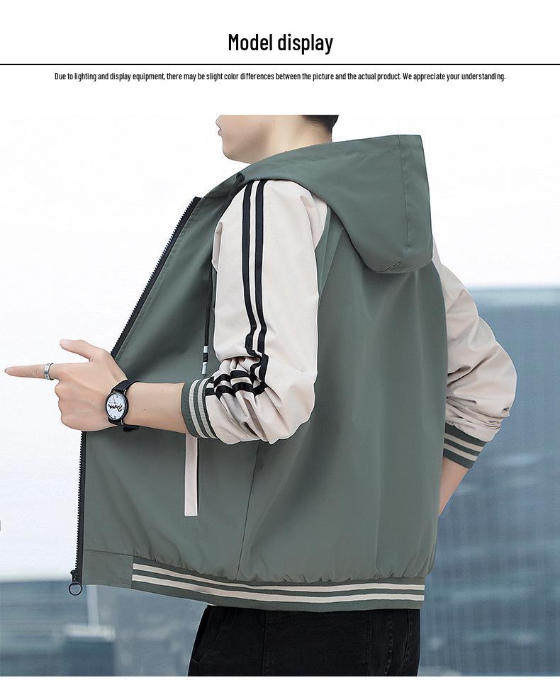 2024 Autumn Trendy Men's Hooded Jacket - Fashionable, Versatile, Youth Style