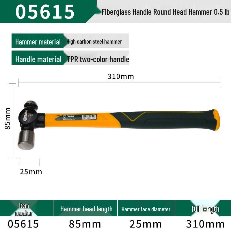 

SATA Tools Round Head Wood Handle Hammer – Ideal for Woodworking and Installation Projects