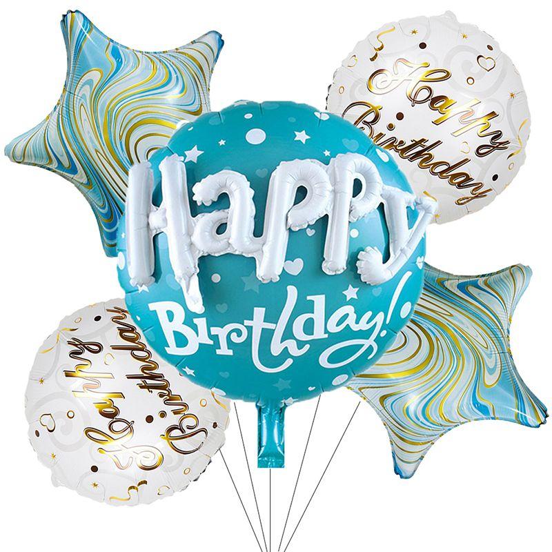 22-inch Round Happy Birthday Love Letter Balloon Set Party Decorations Foil Balloons