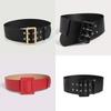 Faux Leather Wide Waist Belt With Pin Buckle For Fashion Accessories